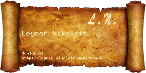 Leyrer Nikolett névjegykártya